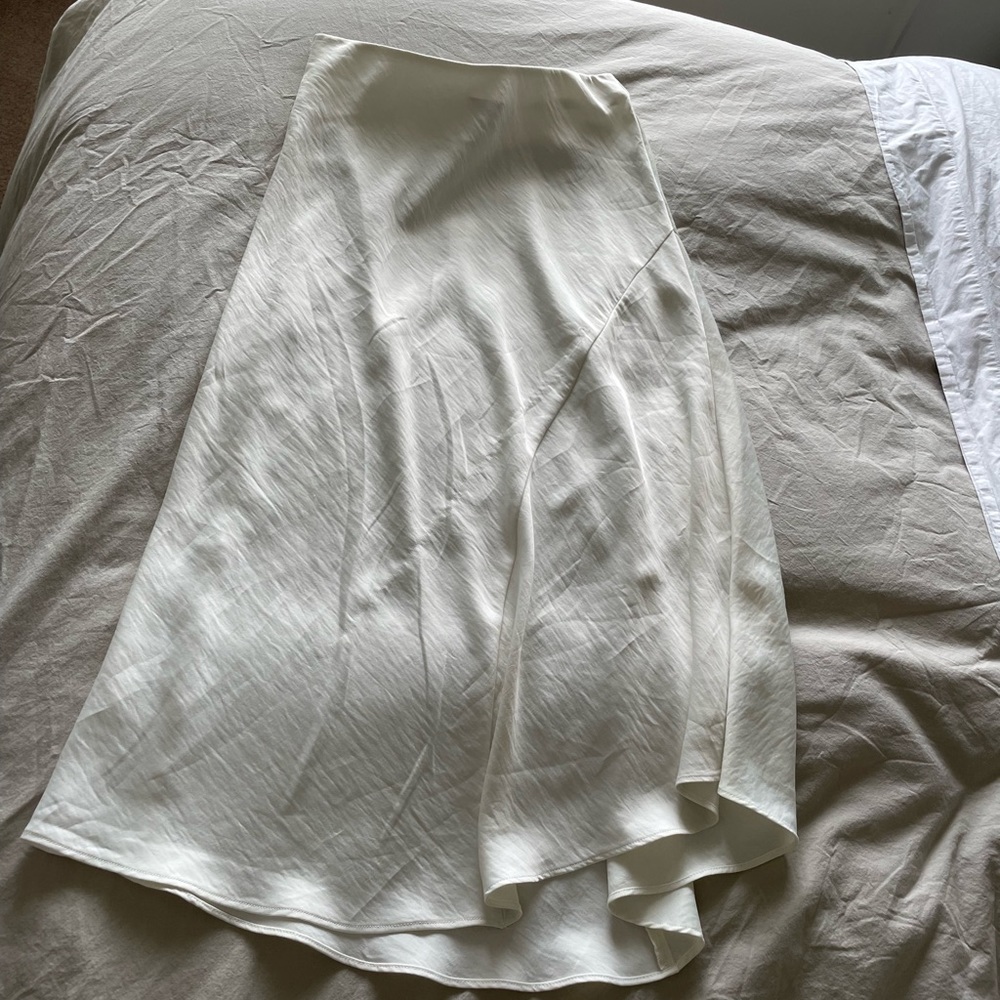 Ivory Satin Skirt XS